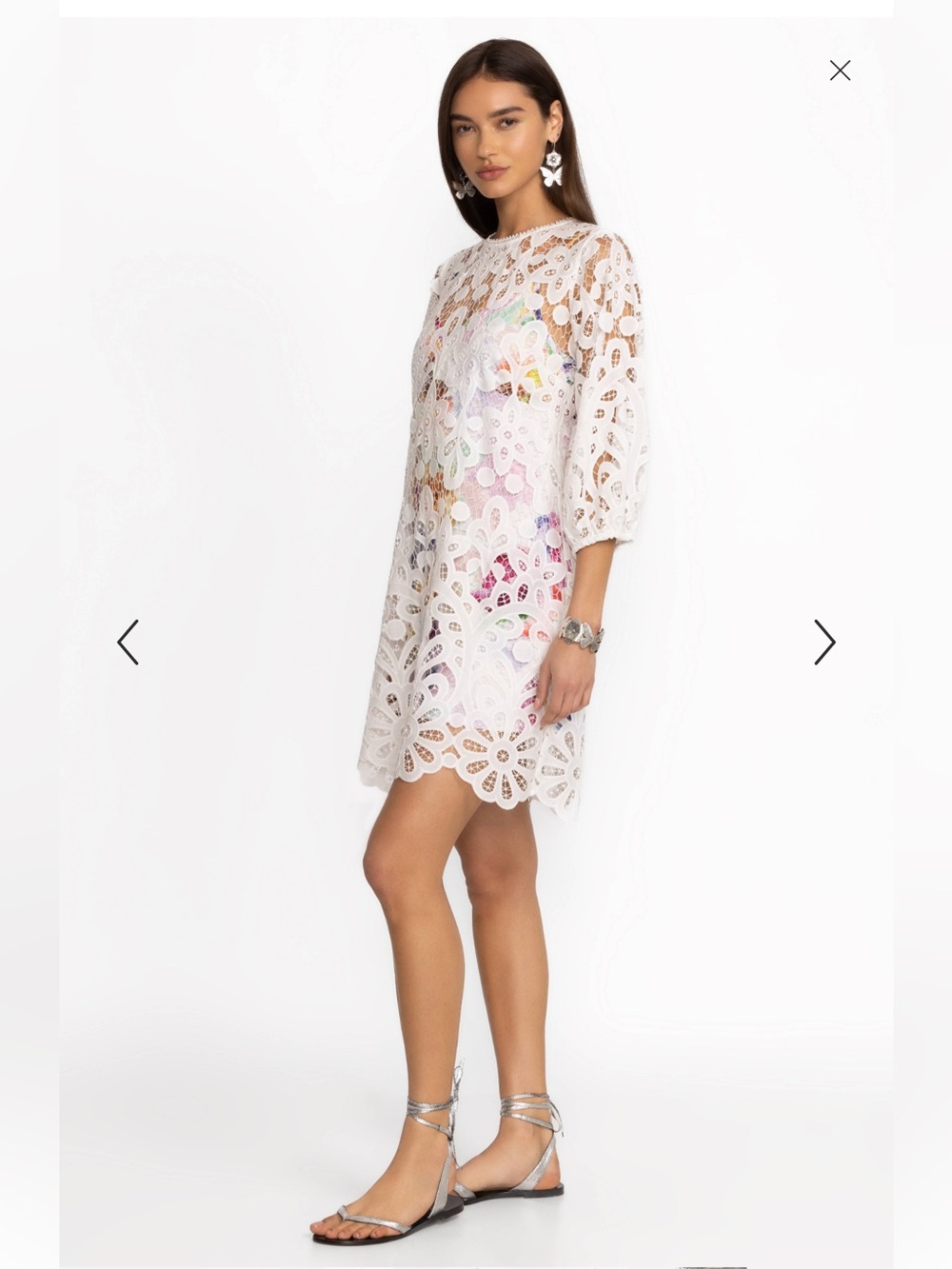 Johnny was Lisetta lace mini dress with floral slip - Picture 3 of 11